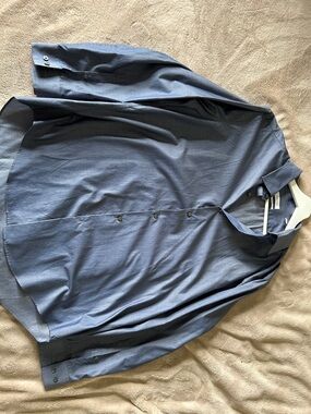 Calvin Klein Blue Long Sleeve Button-Down Shirt slim fit